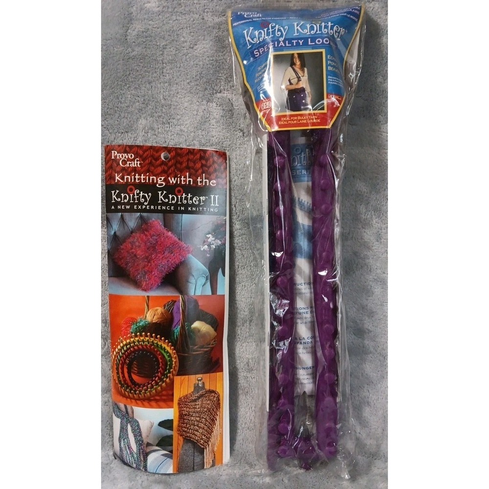 Knifty‎ Knitter Rectangle Knitting Loom Instructions Project Booklet Purple